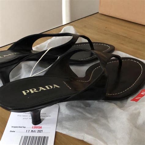 prada vintage sandals|Prada slide sandals kitten heel.